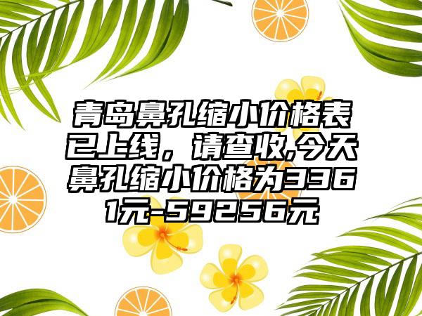 青岛鼻孔缩小价格表已上线，请查收,今天鼻孔缩小价格为3361元-59256元