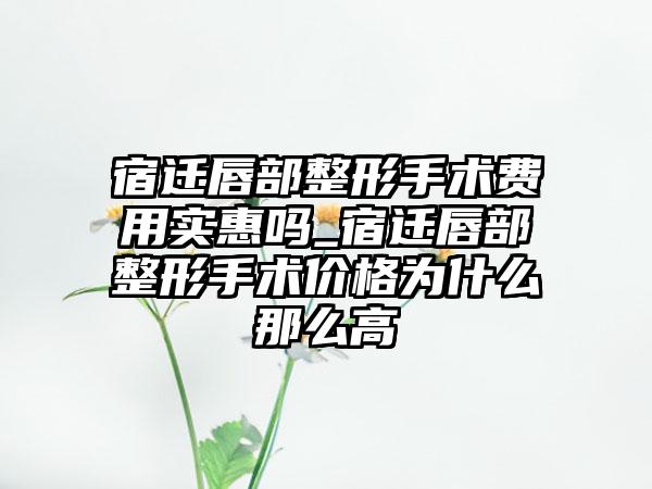 宿迁唇部整形手术费用实惠吗_宿迁唇部整形手术价格为什么那么高