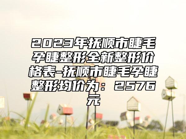 2023年抚顺市睫毛孕睫整形全新整形价格表-抚顺市睫毛孕睫整形均价为：2576元